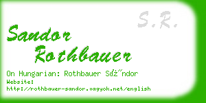 sandor rothbauer business card
